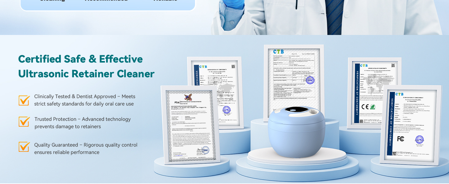 Certified Safe &amp; Effective Ultrasonic Retainer Cleaner