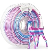 AMOLEN Silk PLA 3D Printer Filament, Shiny Multicolor Rainbow PLA Filament 1.75mm, Fast Color Cha...