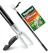 Tegarbed Stand Up Weed Puller Tool, 4-Claw Steel Head Heavy Duty Weeder, Adjustable Long Handle G...