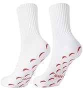 PAVOI ACTIVE Pilates Socks with Grips for Women - One Size Non Slip Quarter-Crew Grip Socks for Y...