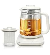 Health Pot, 1.5L Double-Layer Glass Electric Kettle with Stew Pot, 9-in-1 Multi-Function Tea Make...