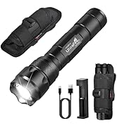 ULTRAFIRE WF-502B Tactical Flashlight with Holster,1000 Lumen Single Mode Flashlight,Bright Polic...
