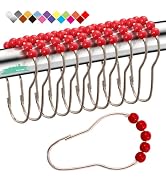 Eazzier Bath Burgundy Shower Curtain Hooks Rings, Stainless Steel Shower Curtain Rings and Hooks ...