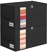 boailydi 60L Comforter Storage Bag, Sturdy Construction Blanket Storage Bin w/Durable Handles, Fo...