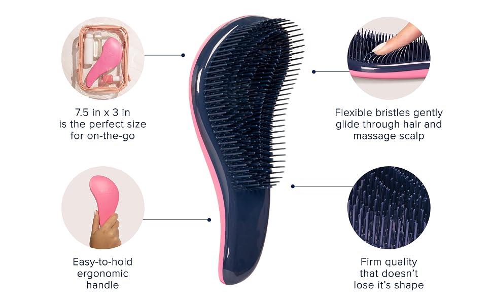 Crave Naturals Glide Thru Detangling Hair Brushes for Adults &amp; Kids Hair
