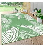 Pauwer Outdoor Rug Waterproof, 5'x8' Reversible Outdoor Plastic Straw Rug, Outdoor Patio Camping ...