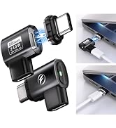 2-in-1 USB C Magnetic Adapter Right Angle, 240W 24Pin USBC 4 80Gbps 16K60Hz | with Dual-Use USBC ...
