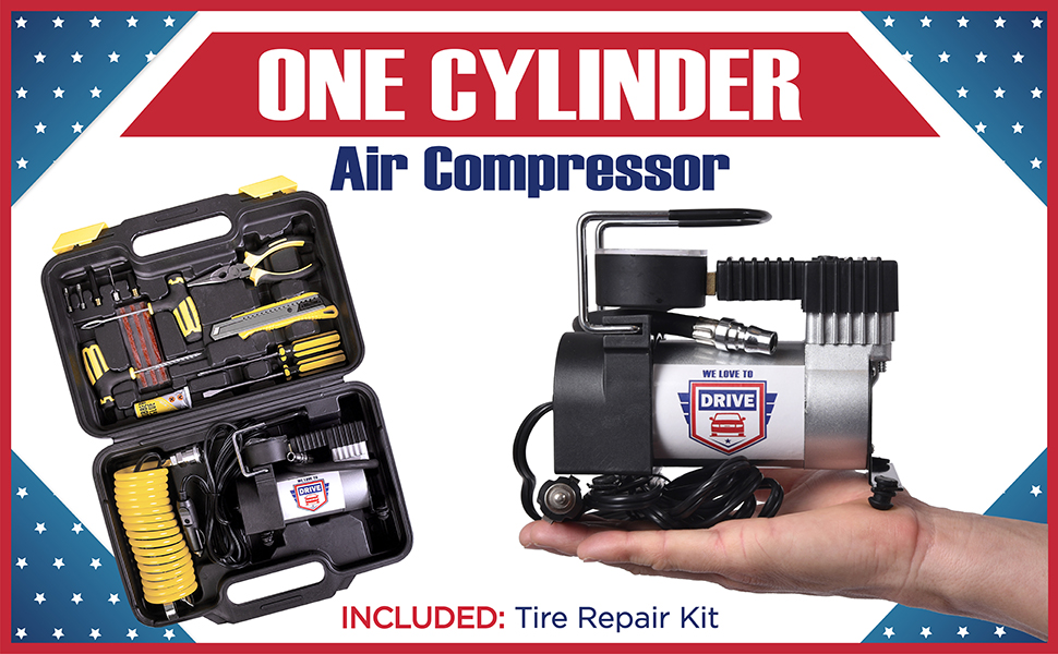 tire inflator with tire plug kit