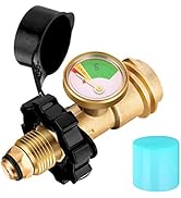 WADEO Upgraded POL Propane Tank Adapter with Gauge Converts POL LP Tank Service Valve to QCC1 / T...