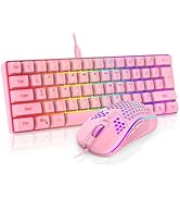 RedThunder 60% Gaming Keyboard and Mouse Combo, Ultra-Compact 61 Keys RGB Backlit Mini Keyboard, ...