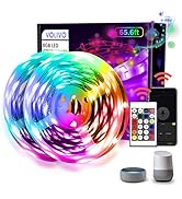 65.6ft WiFi LED Strip Lights,VOLIVO Smart LED Light Strip Compatible with Alexa and Google Home,A...