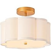 Bargeni Semi Flush Mount Ceiling Light,13-inch Modern Ceiling Light Fixture,Gold Light Fixtures C...