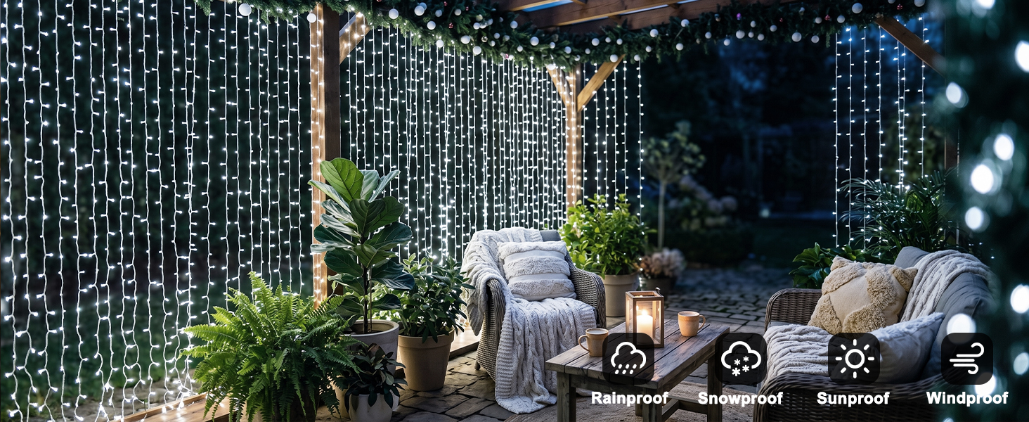 led curtain lights with timer