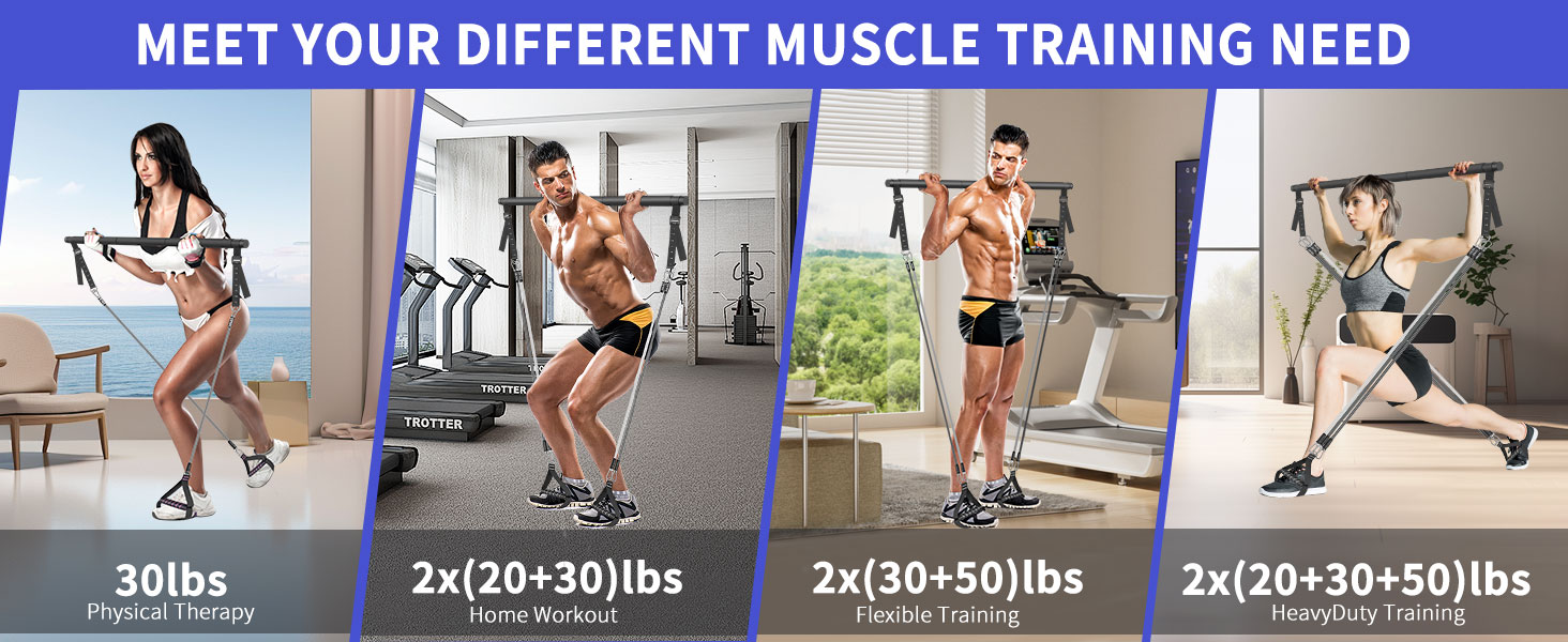 yoga equipment for men ,pilates bar with heavy resistance , foldable pilates equipment