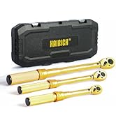 Hairich 1/4 3/8 1/2 inch Drive Click Torque Wrench, 3Pcs Torque Wrench Set 20-240in.lb, 10-45ft.l...