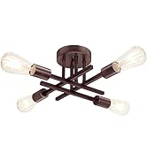 4-Light Semi Flush Mount Ceiling Light Fixture, Oil Rubbed Bronze Modern Industrial Sputnik Chand...