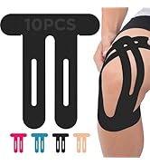 OK TAPE Nylon Kinesiology Tape for Knee, 10 Pcs Stretchable on Four Sides Precut Strips, Athletic...