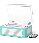 Portable Bluetooth CD Player with Speaker, Retro CD Player, LED Screen, USB Playback, AUX Input/O...