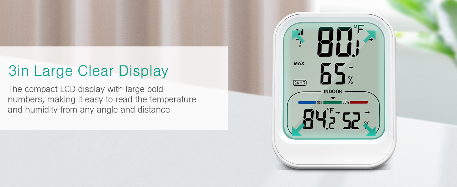 Digital Thermometer Hygrometer, Wireless Indoor Outdoor Thermometer