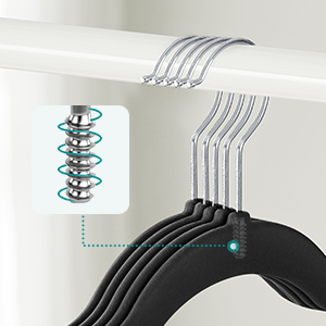 a hanger with a metal spring and a metal spring hanging on the hanger
