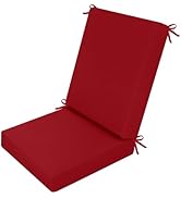 idee-home Outdoor Patio Dining Chair Cushion, High Back Density Foam Chair Cushions Seat with Rem...