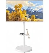 ECOTINY Height Adjustable Rolling TV Stand for 37-86 Inch TV up to 110 Pounds, Portrait to Landsc...