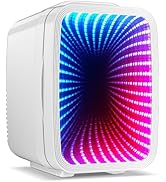 BEICHEN Mini Fridge, 4 Liter/6 Cans Small Refrigerator With Dimmable LED Light,AC/DC Portable The...