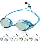 Otionus Swim Goggles for Adult Men Women Youth, Bungee Strap Swimming Goggles No Hair Pulling Mir...