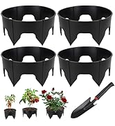 24PCS Planting Grow Rings with Shovel, Diameter Range 8.3-15.7in Adjustable Round Plant Support G...
