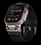 Rugged Bands Compatible for Apple Watch Ultra 2/Ultra Band 49mm 46mm 45mm 44mm 42mm, Silicone Spo...