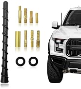Rdxcv Car Spiral Antenna, 7 Inch Waterproof PVC Rubber Radio Antenna with Threaded Adapters, Univ...