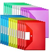 Plastic Envelopes with Pockets, LEOBRO 24 Pack Plastic Envelopes with Snap Closure, Plastic File ...