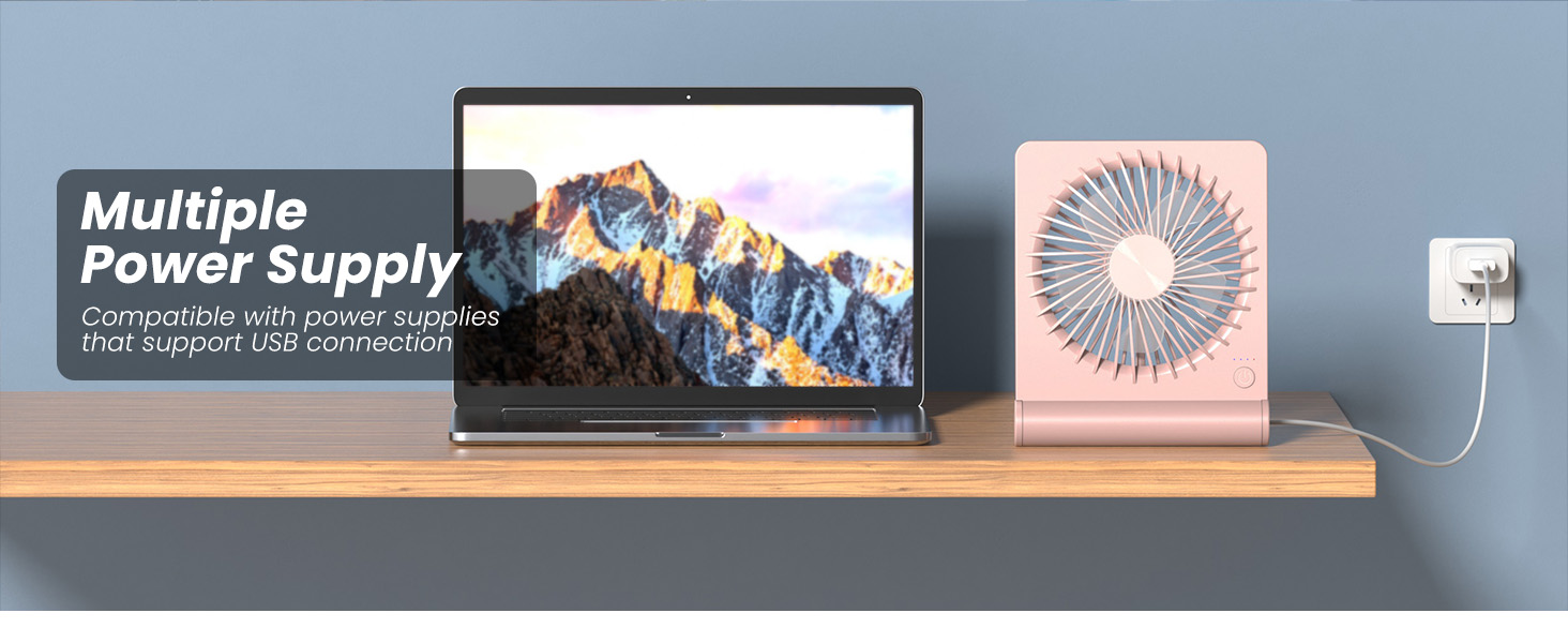 Koonie USB Fan, Strong Wind Ultra Quiet Small Desk Fan