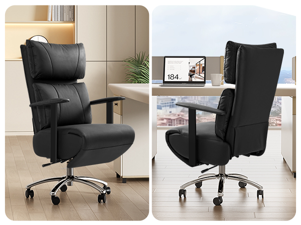 reclining office chair ergonomic with foot rest comfortable executive big and tall office chair