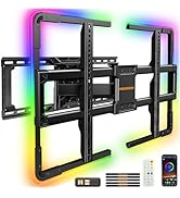 Perlegear Pre-Assembled TV Wall Mount with LED Light for 42?–90? TVs up to 150 lbs, Fu...