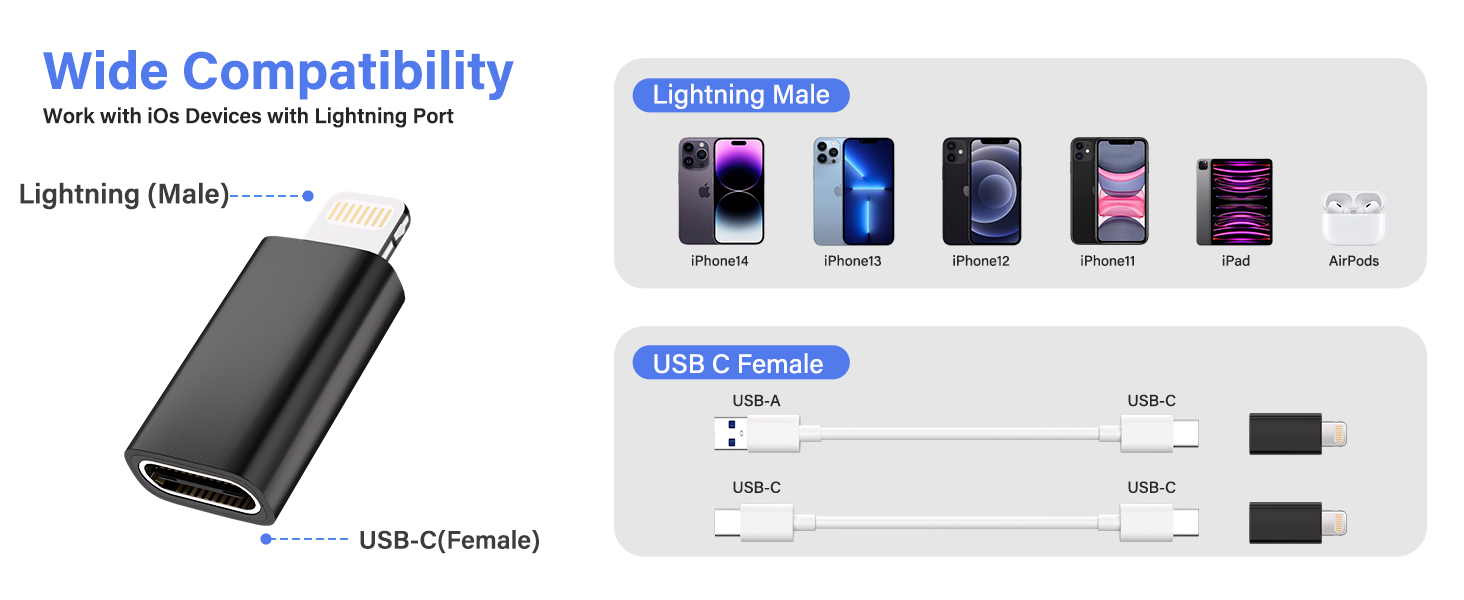 usb c female to lightning cable