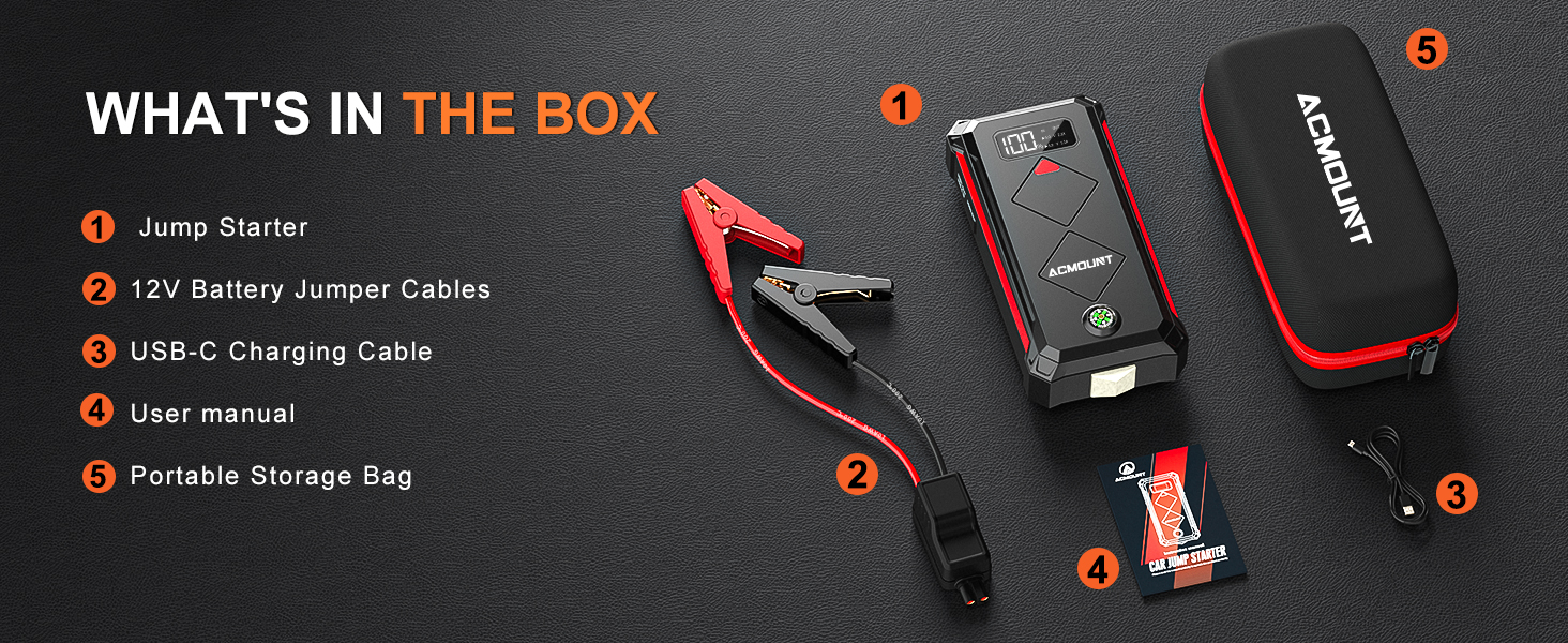 5000A Car Jump Starter Package