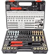 TOMMARS 49-Piece Thread Chaser Set Repair Kit, UNC UNF &amp; Metric with Taps, Dies, and Thread Files...