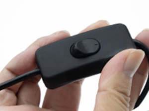 Pushbutton controls turn on/turn off and adjusts 3 colors