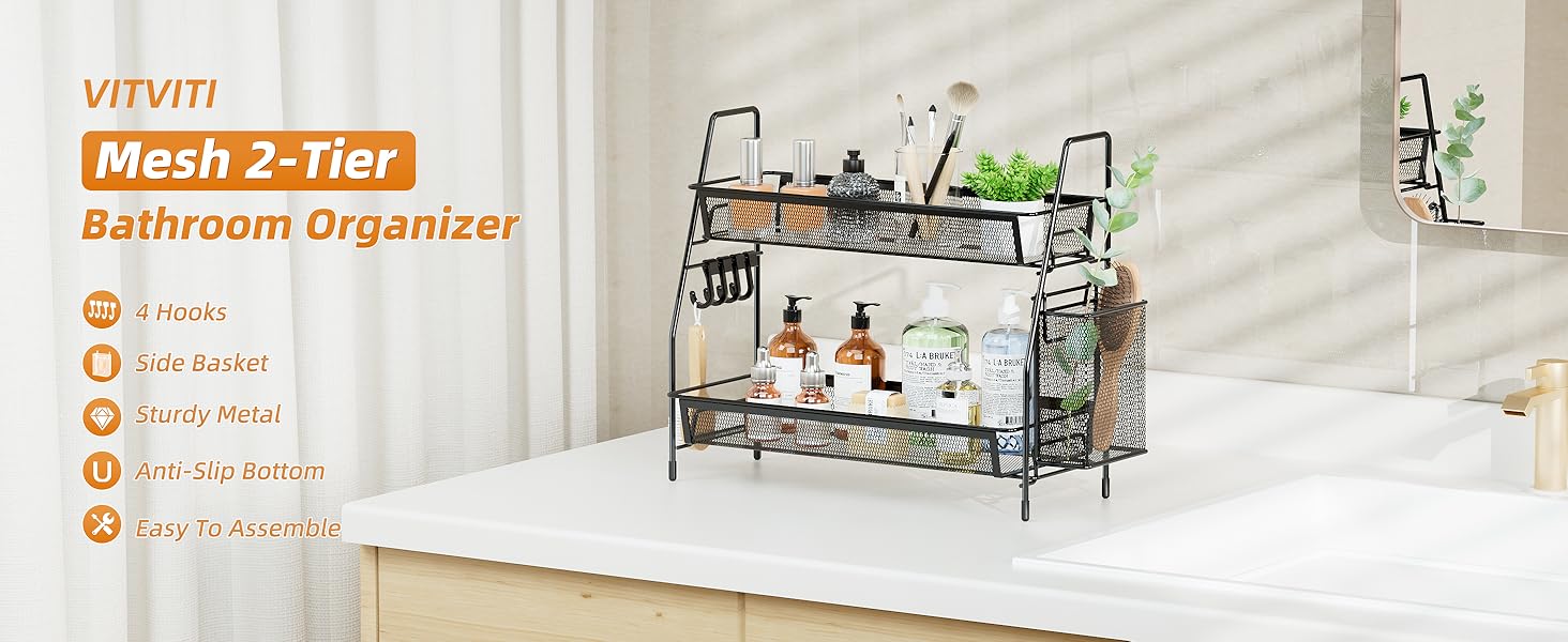 2-Tier Bathroom Organizer Countertop