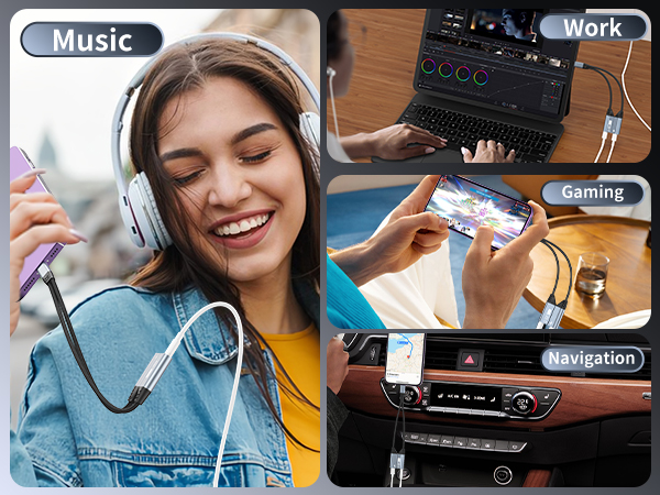 Apple MFi Certified Dual Lightning Splitter for iPhone/Pad - Audio