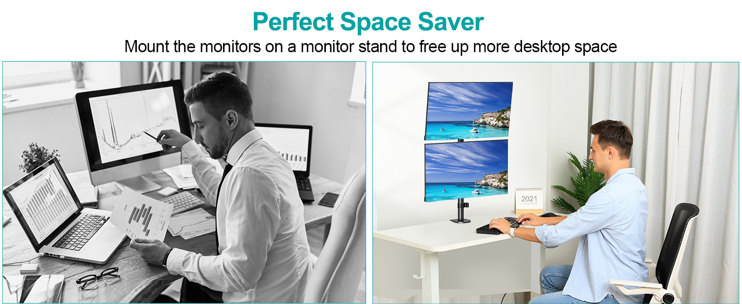 dual stacked monitor mount