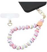 BEEFLYING Silicone Beaded Phone Wrist Strap, Cellphone Lanyard with Tether Tab, Elastic Hands-Fre...