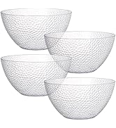 Suwimut 4 Pack Clear Plastic Serving Bowls for Parties, 135 OZ Large Round Disposable Plastic Sna...