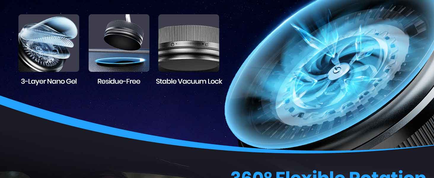 360° adjustable vacuum magnetic phone holder