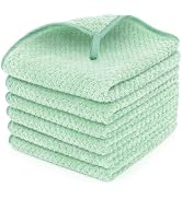 MaopaoBeauty 6 Pack Washcloth Set, Waffle Washcloth Towels Set, Microfiber Super Soft Highly Abso...