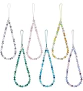 BEEFLYING 2-6 Pcs Crystal Beaded Cell Phone Lanyard Charm Straps Bling Glass Beads Hand Wrist Lan...