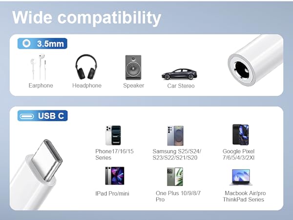 USB C to 3.5mm Headphone Jack Adapter