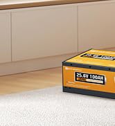 ECO-WORTHY 24V 100Ah Metal Shell LiFePO4 Lithium Battery with BT 5.1,Home Backup Power,Stackable ...