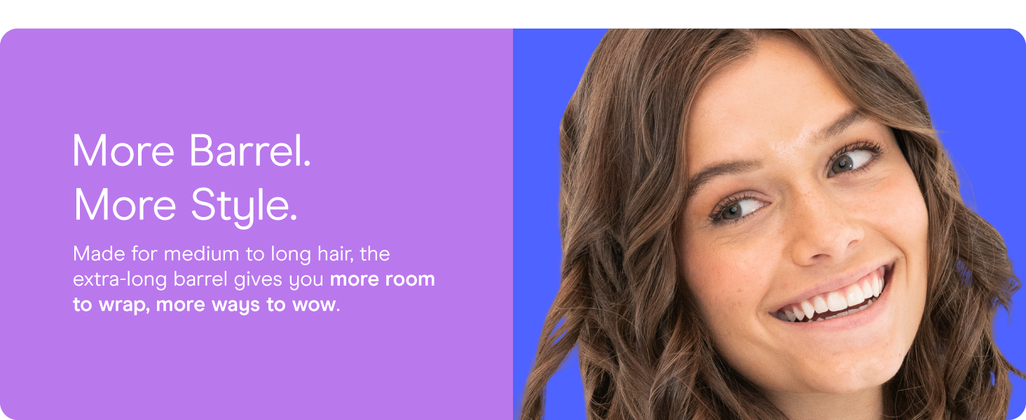 Conair ceramic curling iron hair 1 inch long barrel styling even heat dual voltage setting